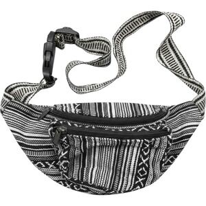 Nepal Woven Cotton‎ Waist Pack Black White Tribal Geometric Boho Belt Bag